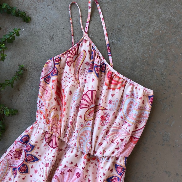 X Lovers Friends Pink Paisley Faux Wrap Maxi Dress - Picture 2 of 4